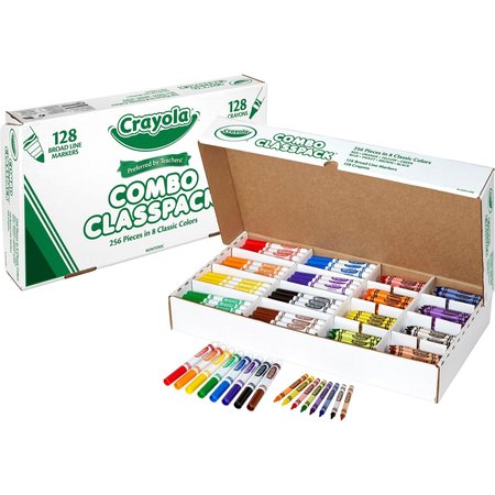 Crayola Crayola® Crayon/Marker Combo Classpack®, 8 Colors, PK256 5233-49